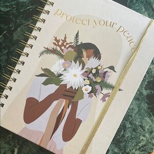 Floral Spiral Notebook with Gold Accents